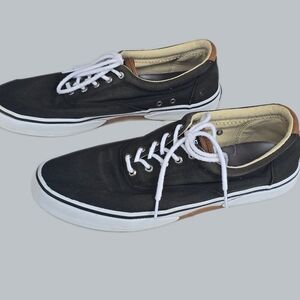Sperry Black Topsiders with White Soles sz 12
